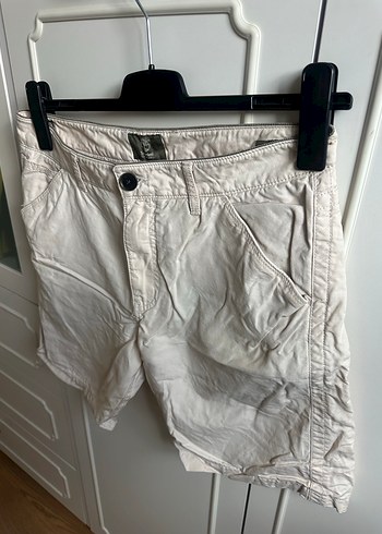 Timberland Bej Keten Erkek Şort, Rahat Kesim - Görsel 3