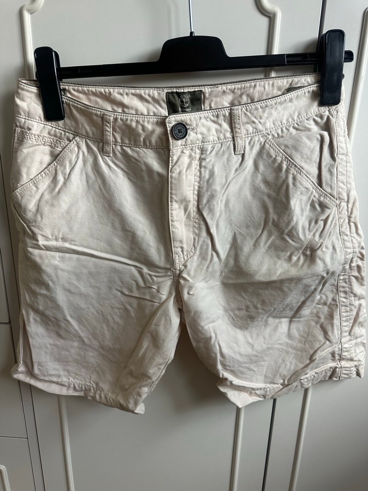 Timberland Bej Keten Erkek Şort, Rahat Kesim - Görsel 2