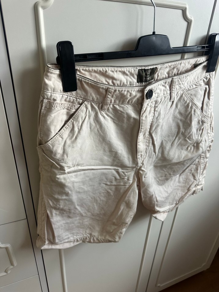 Timberland Bej Keten Erkek Şort, Rahat Kesim - Görsel 4