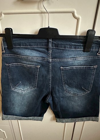 T-BOX erkek  Mavi Kemerli Mini Kot Şort - Görsel 7