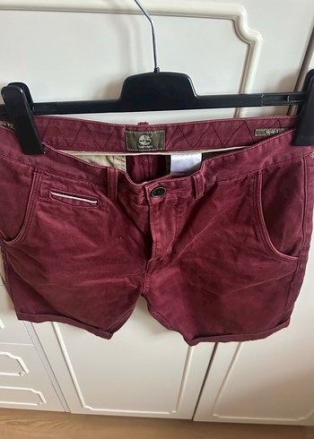 Bordo Kemerli Erkek Mini Şort - Görsel 2