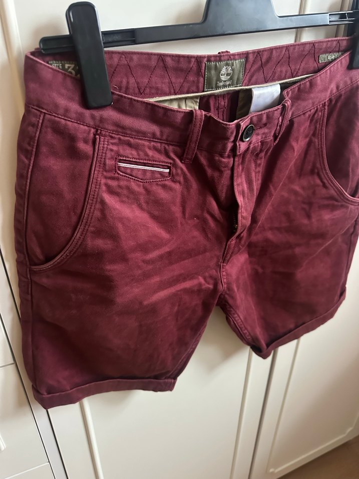 Bordo Kemerli Erkek Mini Şort - Görsel 3