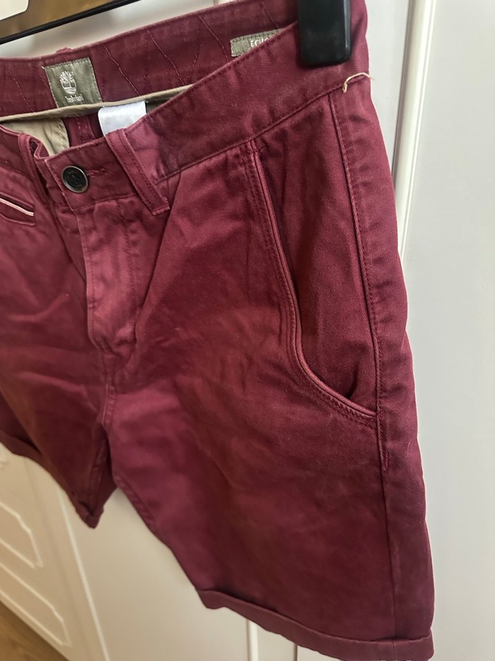 Bordo Kemerli Erkek Mini Şort - Görsel 4