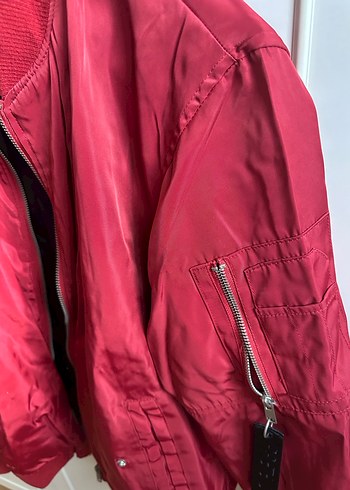 Erkek Kırmızı Street Wear Bomber Ceket - Görsel 4