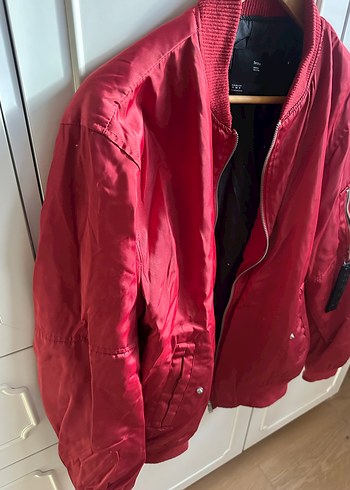 Erkek Kırmızı Street Wear Bomber Ceket - Görsel 5