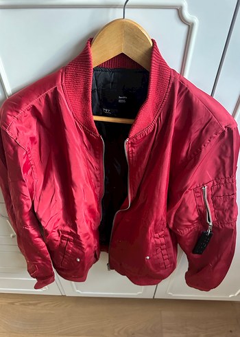 Erkek Kırmızı Street Wear Bomber Ceket - Görsel 2