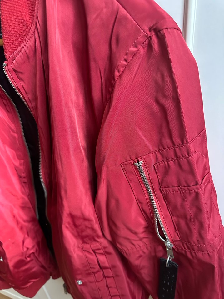 Erkek Kırmızı Street Wear Bomber Ceket - Görsel 4