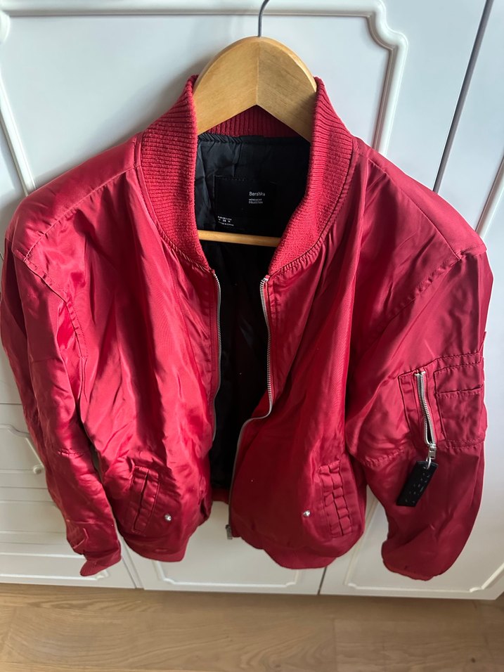 Erkek Kırmızı Street Wear Bomber Ceket - Görsel 2