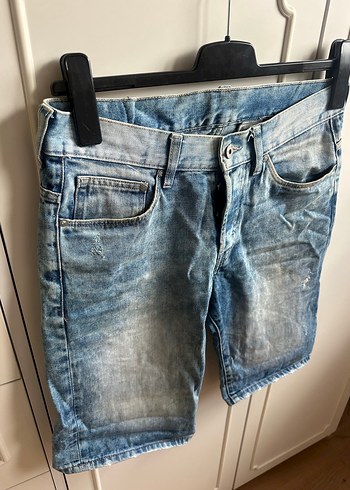 H&M Erkek Kot Şort, Dar Kesim, Mavi-Gri - Görsel 5