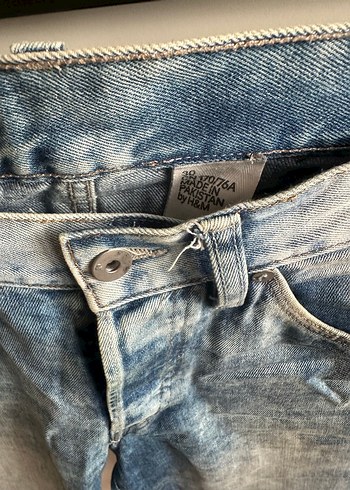 H&M Erkek Kot Şort, Dar Kesim, Mavi-Gri - Görsel 6