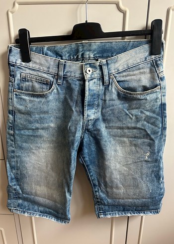 H&M Erkek Kot Şort, Dar Kesim, Mavi-Gri - Görsel 3