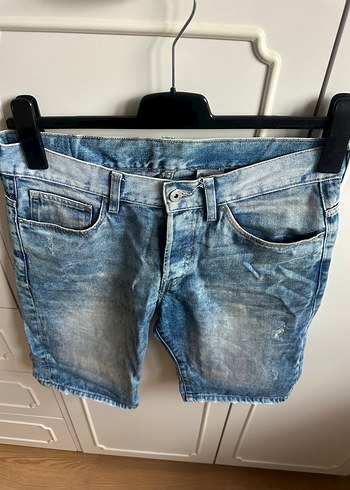 H&M Erkek Kot Şort, Dar Kesim, Mavi-Gri - Görsel 2