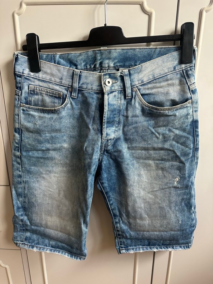 H&M Erkek Kot Şort, Dar Kesim, Mavi-Gri - Görsel 3