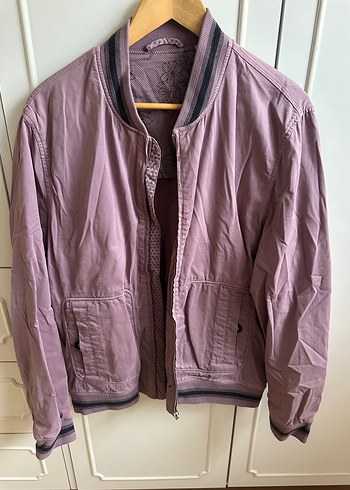 Ted baker Mor Düğmeli erkek Bomber Ceket - Görsel 3