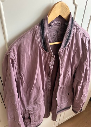 Ted baker Mor Düğmeli erkek Bomber Ceket - Görsel 5