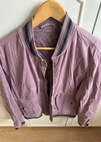 Ted baker Mor Düğmeli erkek Bomber Ceket - Görsel 2