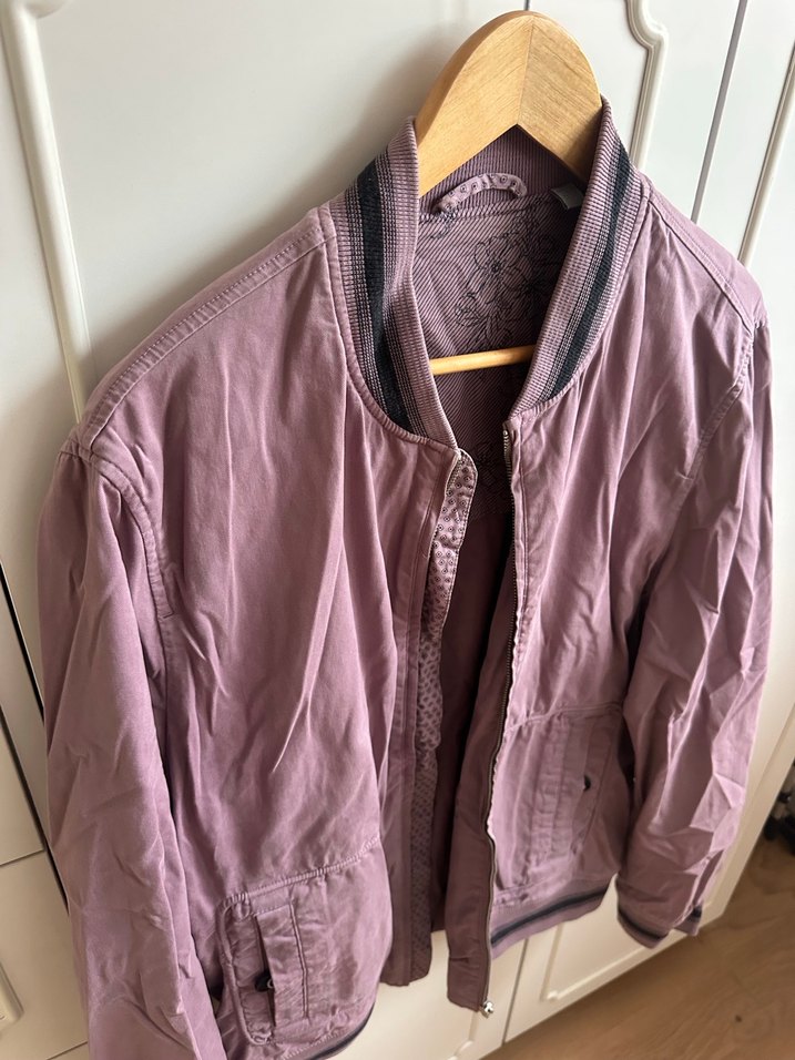 Ted baker Mor Düğmeli erkek Bomber Ceket - Görsel 5