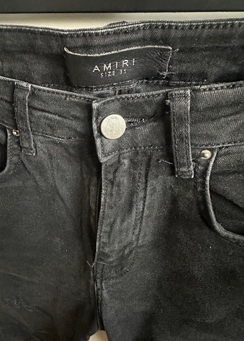 Amiri Siyah Rahat Kesim Yırtık erkek Kot Pantolon - Görsel 5