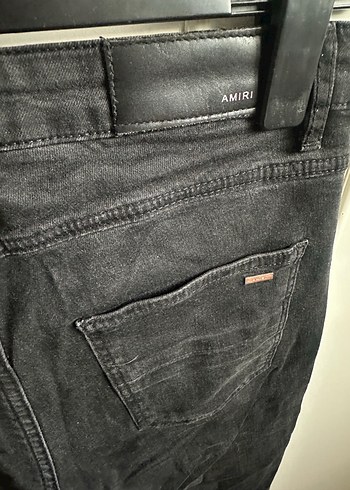 Amiri Siyah Rahat Kesim Yırtık erkek Kot Pantolon - Görsel 8