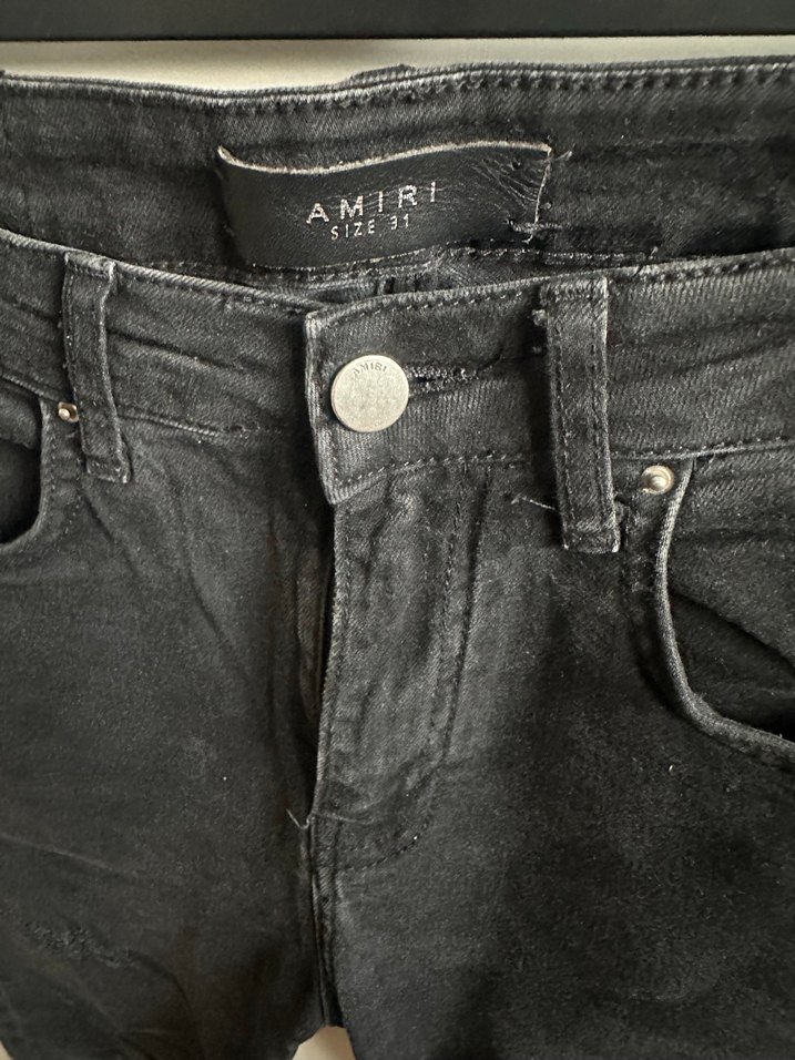 Amiri Siyah Rahat Kesim Yırtık erkek Kot Pantolon - Görsel 5