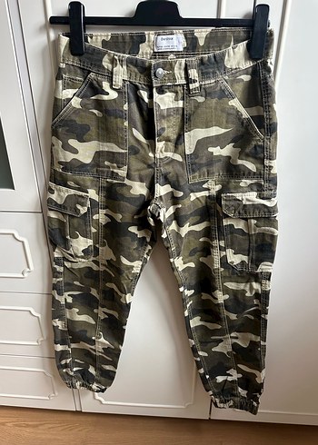 Erkek  Kamuflaj Desenli Kemerli Pantolon - Görsel 3