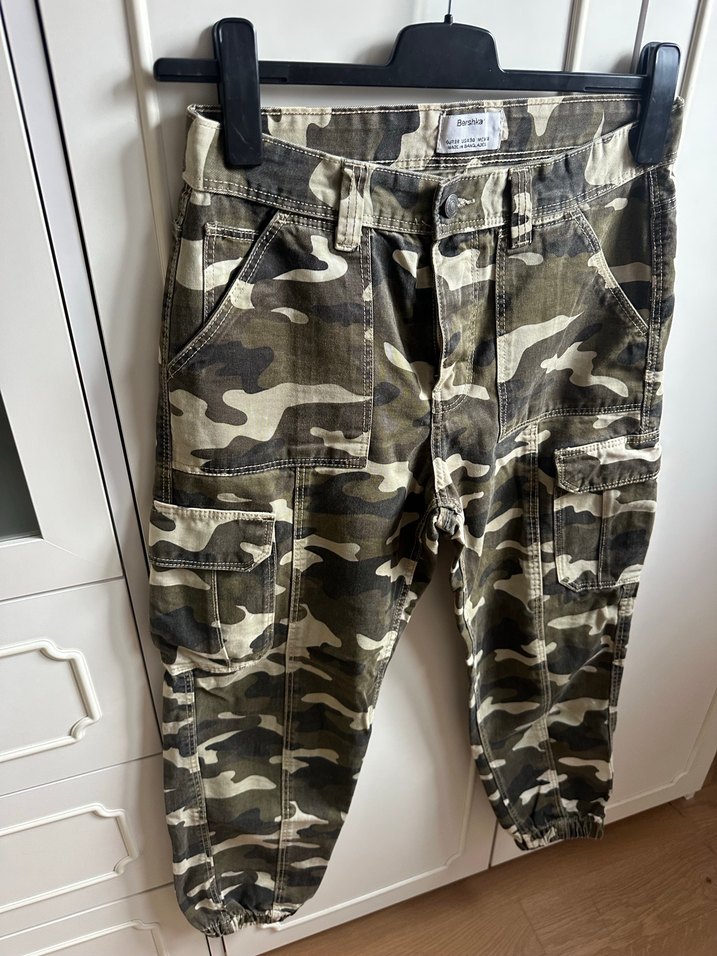 Erkek  Kamuflaj Desenli Kemerli Pantolon - Görsel 5