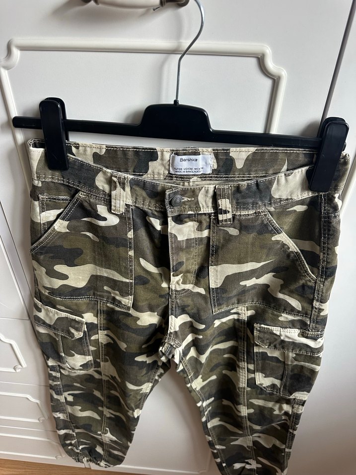 Erkek  Kamuflaj Desenli Kemerli Pantolon - Görsel 2