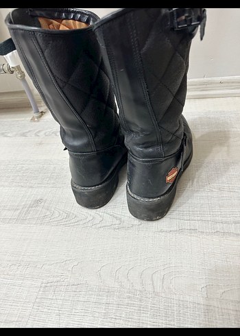 Siyah Deri Harley-Davidson Biker Botlar - Görsel 5