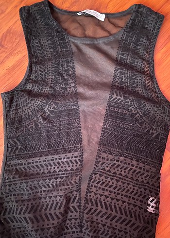 Dantel Detaylı Siyah V Yaka Uzun Kadın Body - Görsel 2