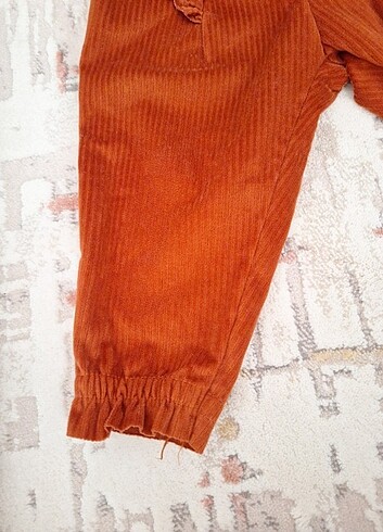 12-18 Ay Beden turuncu Renk Kız bebek kadife pantolon