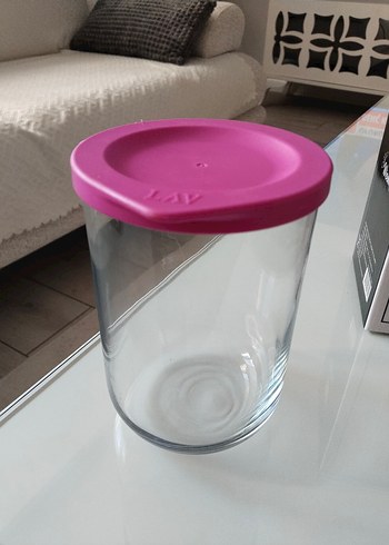 Pastel Pembe Kapaklı Cam kavanoz - Görsel 2