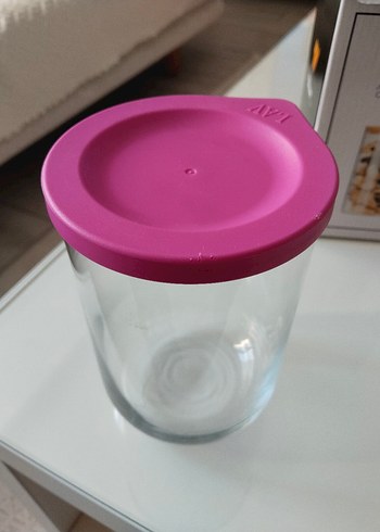 Pastel Pembe Kapaklı Cam kavanoz - Görsel 3