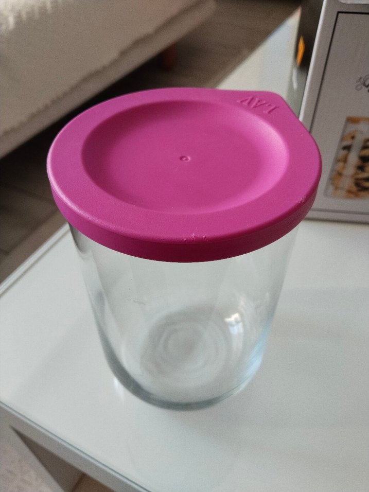 Pastel Pembe Kapaklı Cam kavanoz - Görsel 3