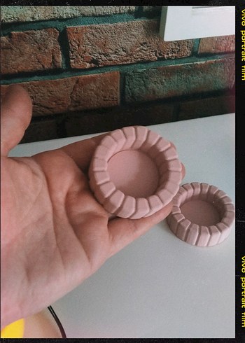 Pastel pembe dekoratif mumluk - Görsel 2