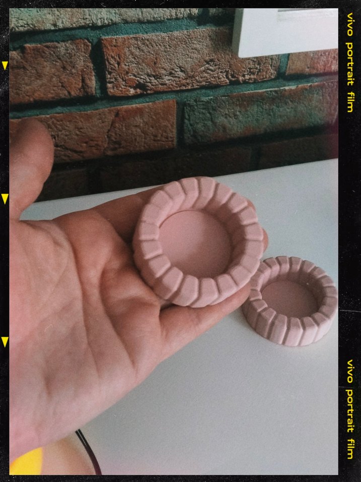 Pastel pembe dekoratif mumluk - Görsel 2