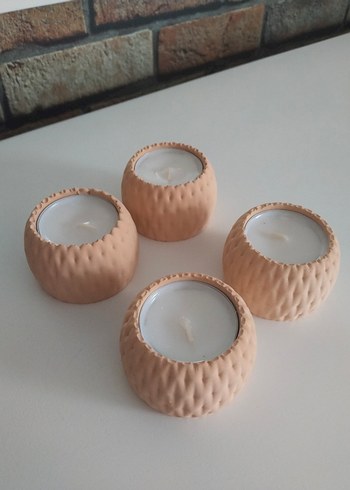 Bej Pastel dekoratif Mumluk Seti - Görsel 3