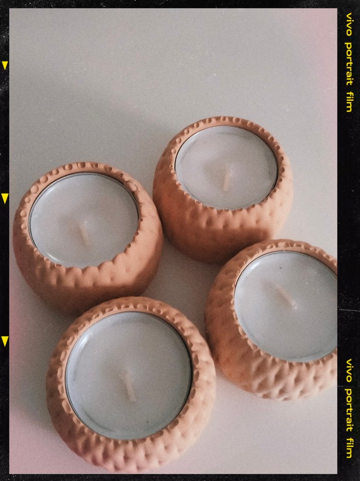 Bej Pastel  dekoratif Mumluk Seti - Görsel 2