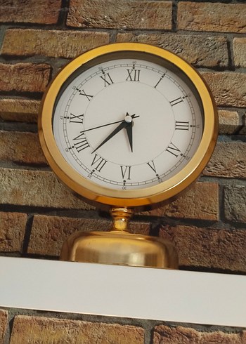 Altın Renkli Parlak Masa Saati - Görsel 3