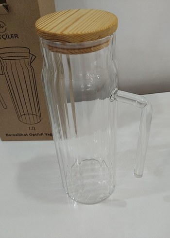 Bej Kapaklı Cam sürahi - Görsel 3