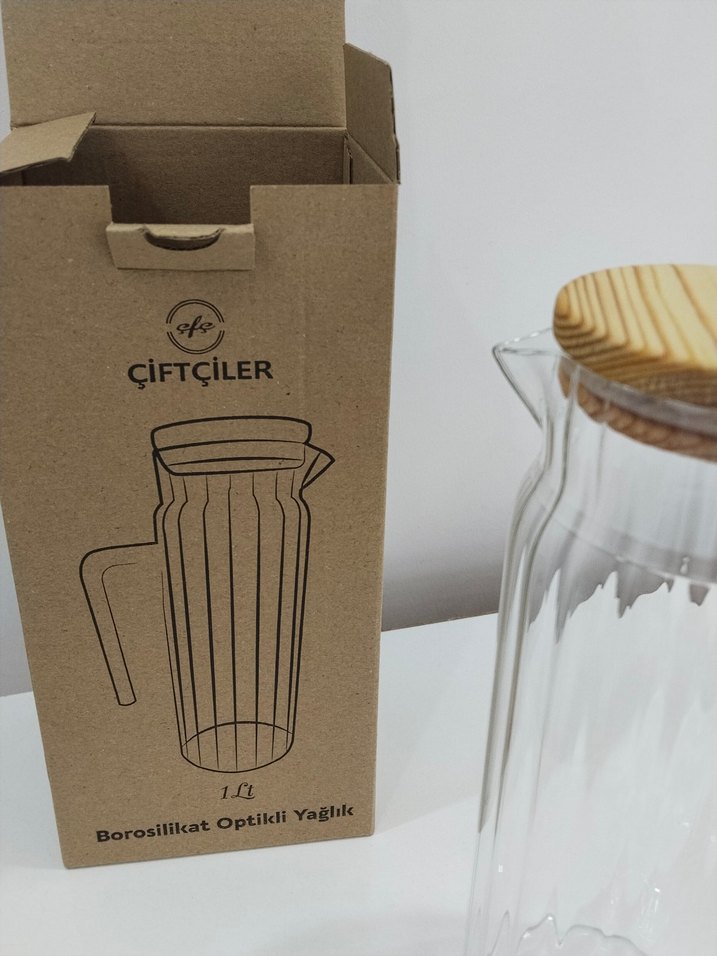 Bej Kapaklı Cam sürahi - Görsel 2