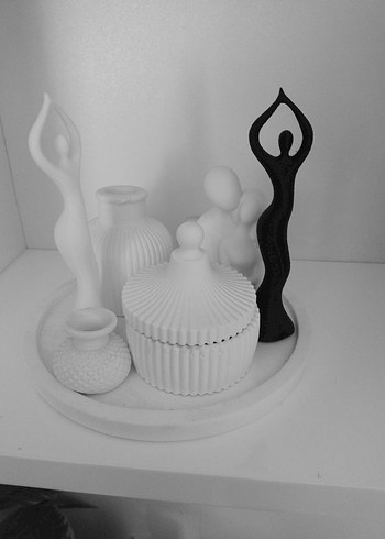 Beyaz Dekoratif Figür ve Kapaklı mumluk - Görsel 3