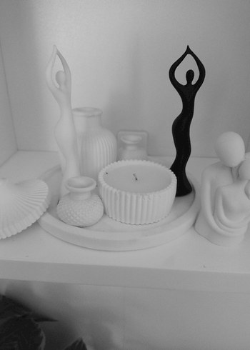 Beyaz Dekoratif Figür ve Kapaklı mumluk - Görsel 4