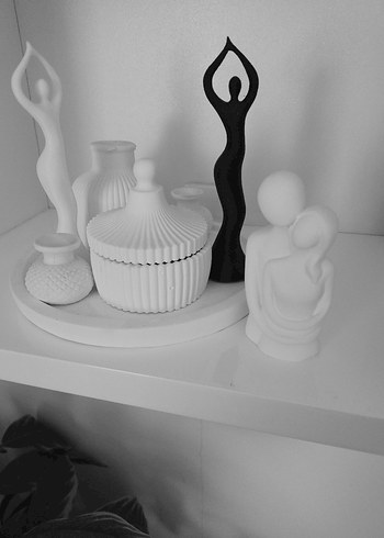 Beyaz Dekoratif Figür ve Kapaklı mumluk - Görsel 6