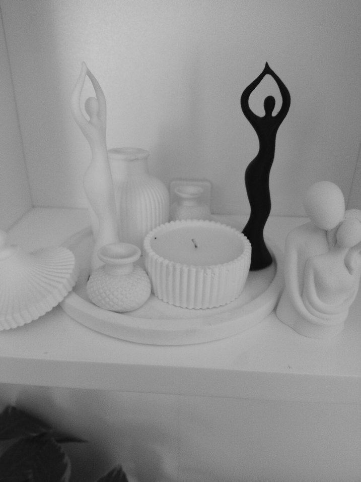 Beyaz Dekoratif Figür ve Kapaklı mumluk - Görsel 4