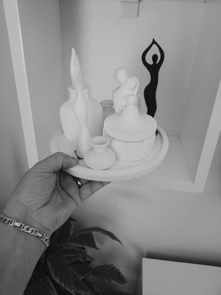 Beyaz Dekoratif Figür ve Kapaklı mumluk - Görsel 5