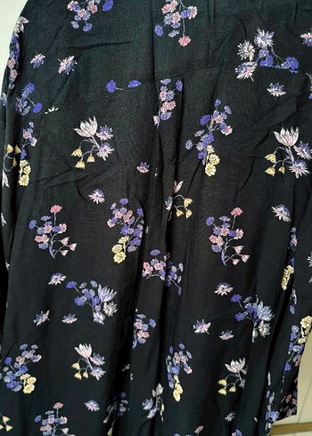 Bohem Mor Çiçekli Uzun Kollu Kimono