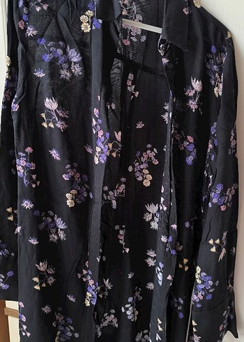 36 Beden Bohem Mor Çiçekli Uzun Kollu Kimono