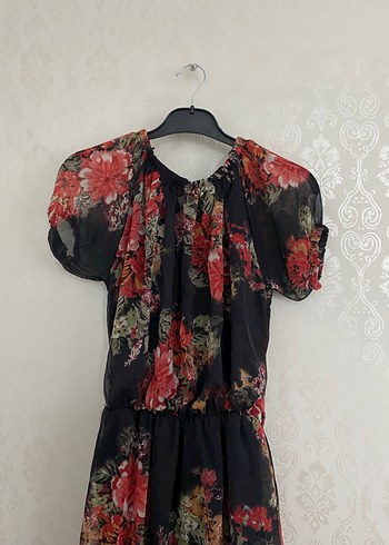 Çiçek Desenli Uzun Bohem Elbise - Görsel 2