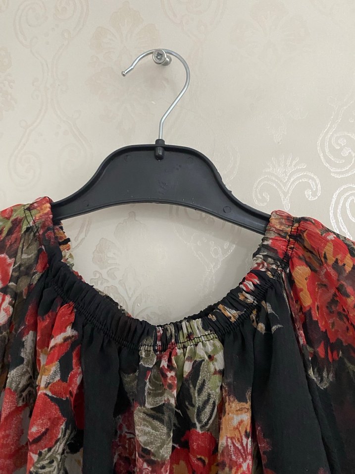 Çiçek Desenli Uzun Bohem Elbise - Görsel 3