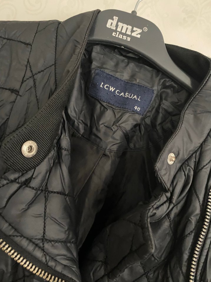 Siyah Deri Fermuarlı Biker Ceket - Görsel 3